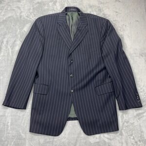 Arnold Brant Blazer Jacket Mens 43R Blue‎ Wool Pinstripe Classic Fit Notch Lapel